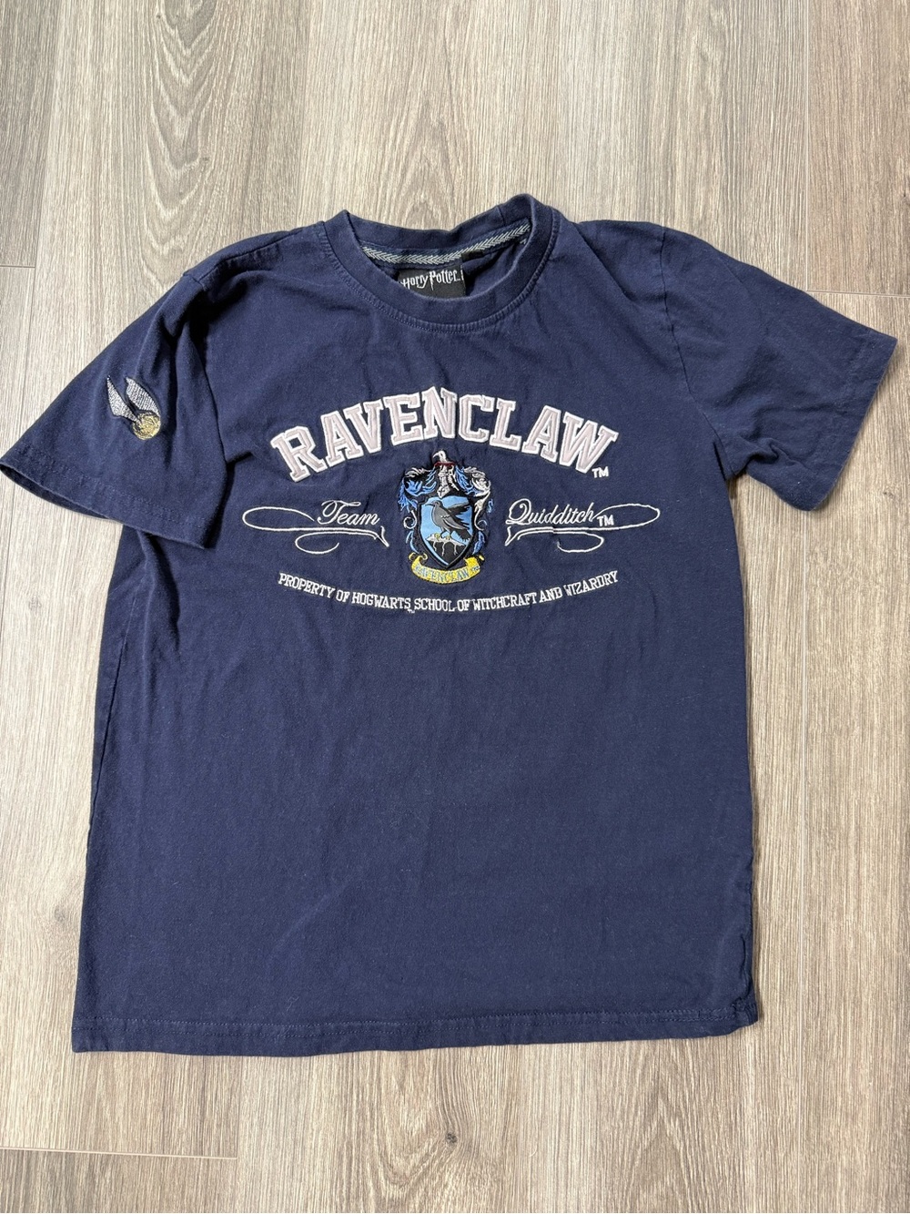 Harry Potter Dark Blue Embroidered Ravenclaw Team Quidditch T-Shirt Small